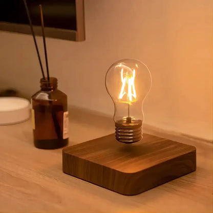 Vintage Wood Magnetic Levitation Lamp for Bedroom