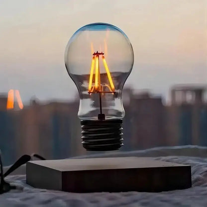 Vintage Wood Magnetic Levitation Lamp for Bedroom