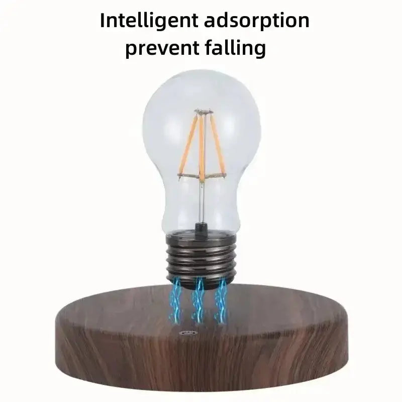 Vintage Wood Magnetic Levitation Lamp for Bedroom