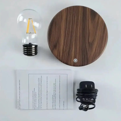 Vintage Wood Magnetic Levitation Lamp for Bedroom