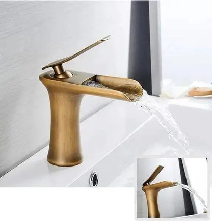 Modern Antique Brass Waterfall Faucet Gold Finish