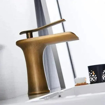 Modern Antique Brass Waterfall Faucet Gold Finish