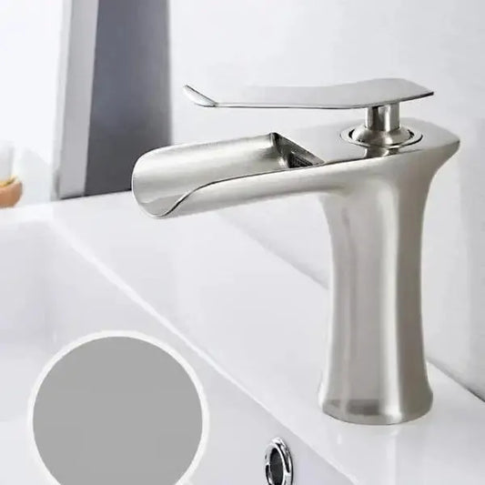Modern antique brass waterfall single-handle bathroom faucet by Decorbites on Tampa Home & Garden Store
