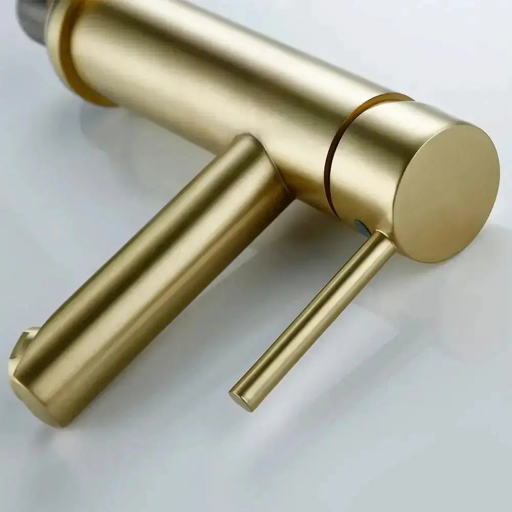 Brushed Gold Single Handle Deck Mounted Faucet