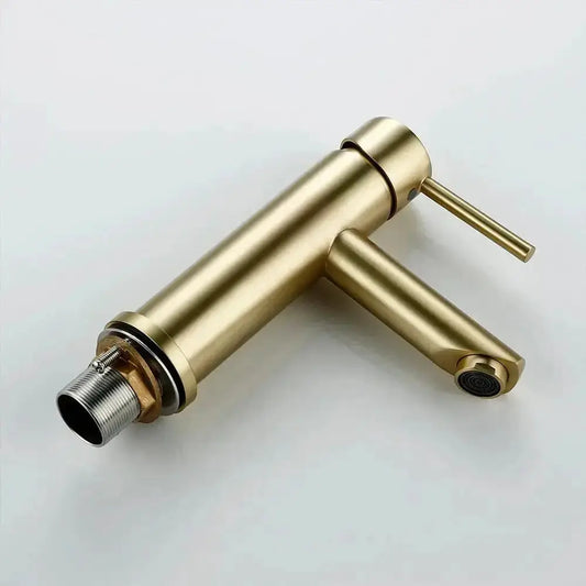 Brushed gold single-handle deck-mounted bathroom faucet by Decorbites on Tampa Home & Garden Store