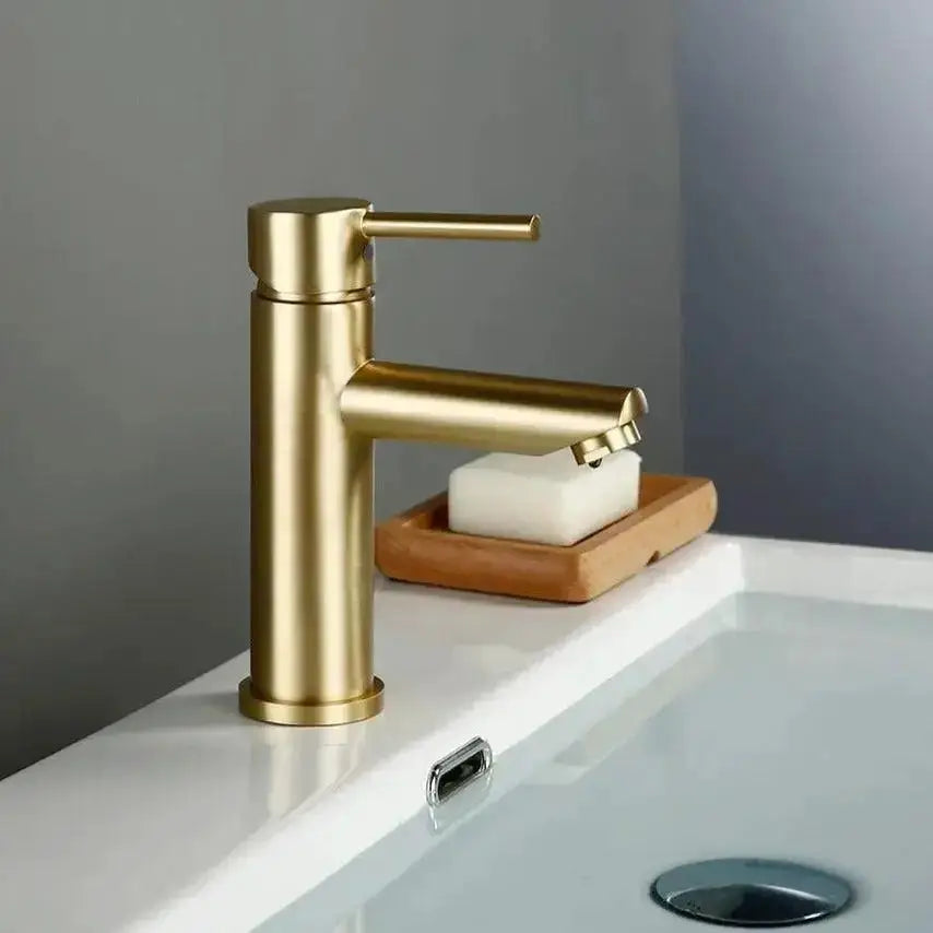 Brushed Gold Single Handle Deck Mounted Faucet