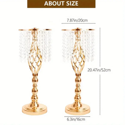 Gold Crystal Metal Vases set of 2 by Decorbites, crystal fringe accents on Tampa Home & Garden Store