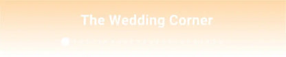 The Wedding Corner banner on peach gradient background with white centered text on Tampa Home & Garden Store