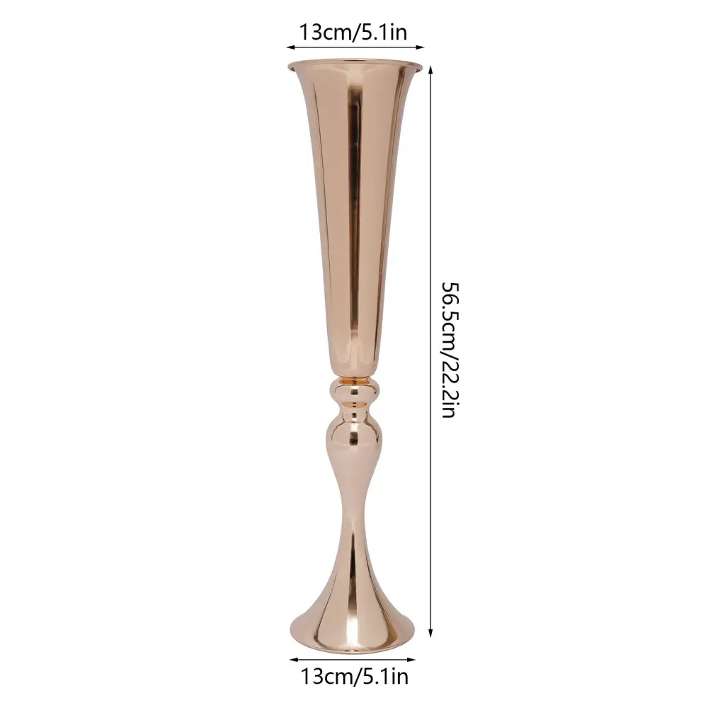 Gold metal vase stand by Decorbites, tall rose-gold pedestal stand, 56.5 cm high on Tampa Home & Garden Store