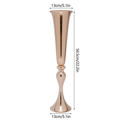 Gold metal vase stand by Decorbites, tall rose-gold pedestal stand, 56.5 cm high on Tampa Home & Garden Store