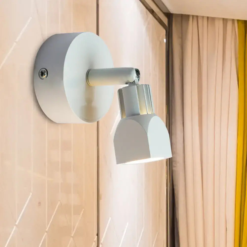 Black White Wall Lamp Decorbites, white metal wall sconce with round backplate and arm on Tampa Home & Garden Store