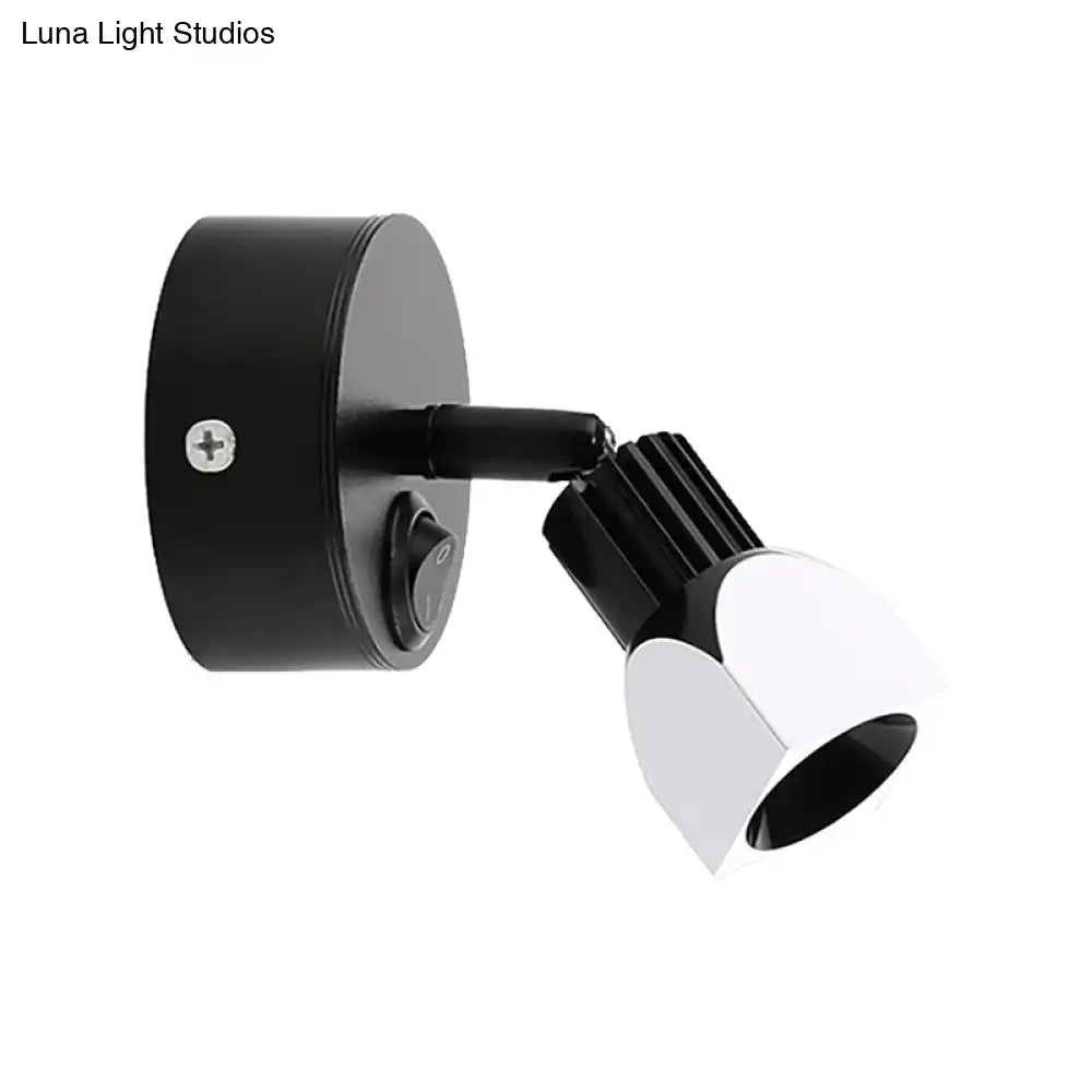 Black White Wall Lamp by Decorbites with adjustable arm and round backplate on Tampa Home & Garden Store