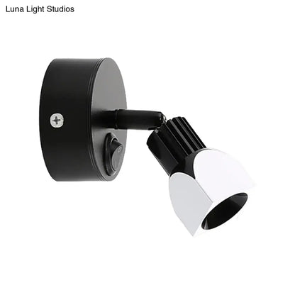 Black White Wall Lamp by Decorbites with adjustable arm and round backplate on Tampa Home & Garden Store