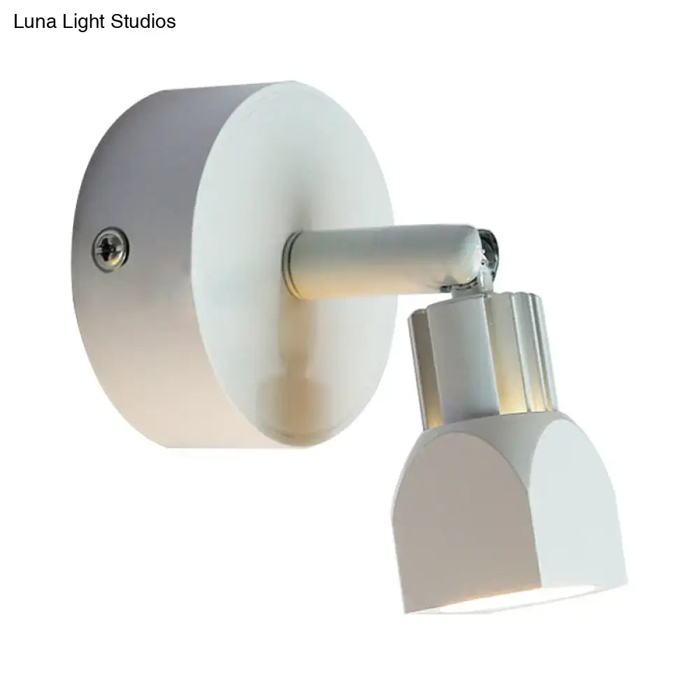 Black White Wall Lamp by Decorbites with circular backplate and adjustable arm on Tampa Home & Garden Store