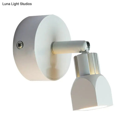 Black White Wall Lamp by Decorbites with circular backplate and adjustable arm on Tampa Home & Garden Store