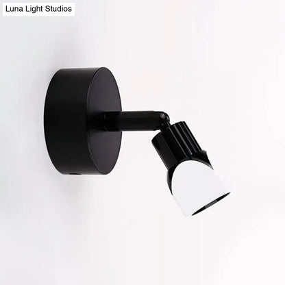 Black White Wall Lamp with round backplate and adjustable spotlight Decorbites on Tampa Home & Garden Store