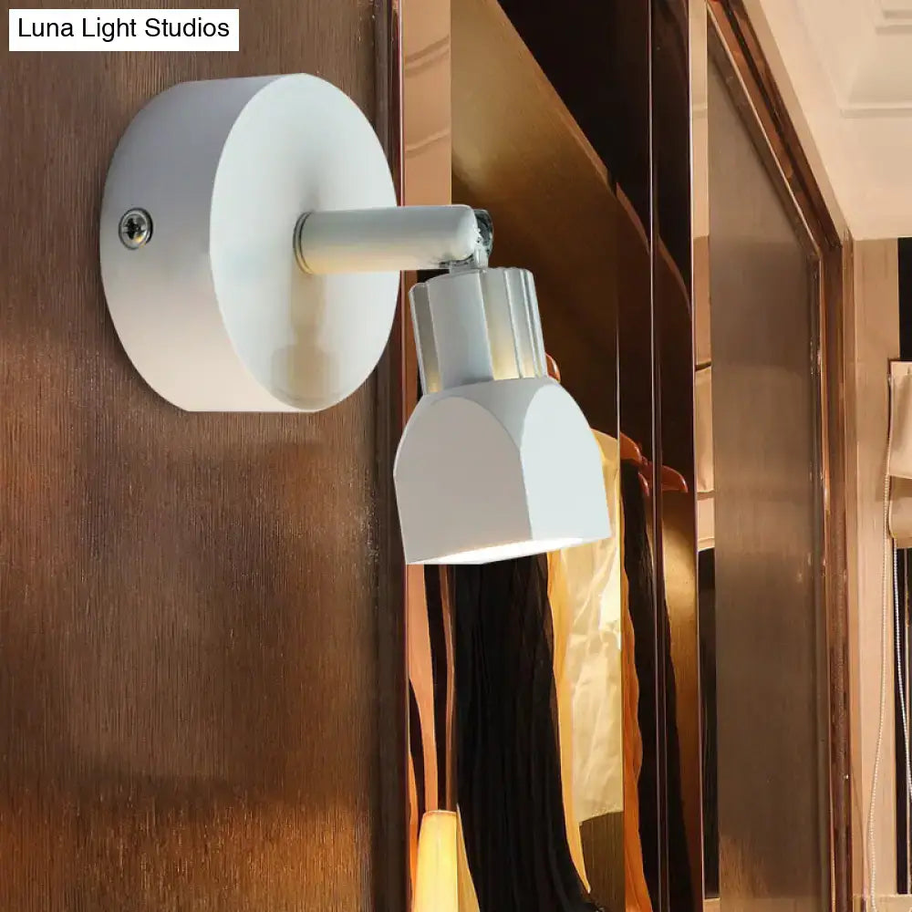 Black White Wall Lamp white metal wall mount with round backplate Decorbites on Tampa Home & Garden Store