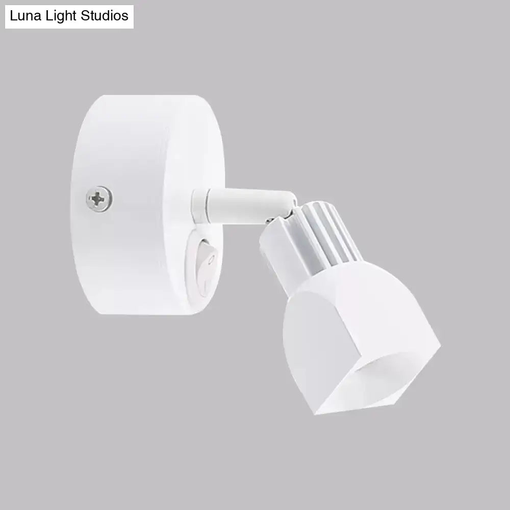 Black White Wall Lamp white metal wall light with adjustable arm and cone shade on mount on Tampa Home & Garden Store