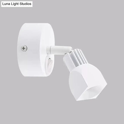 Black White Wall Lamp white metal wall light with adjustable arm and cone shade on mount on Tampa Home & Garden Store