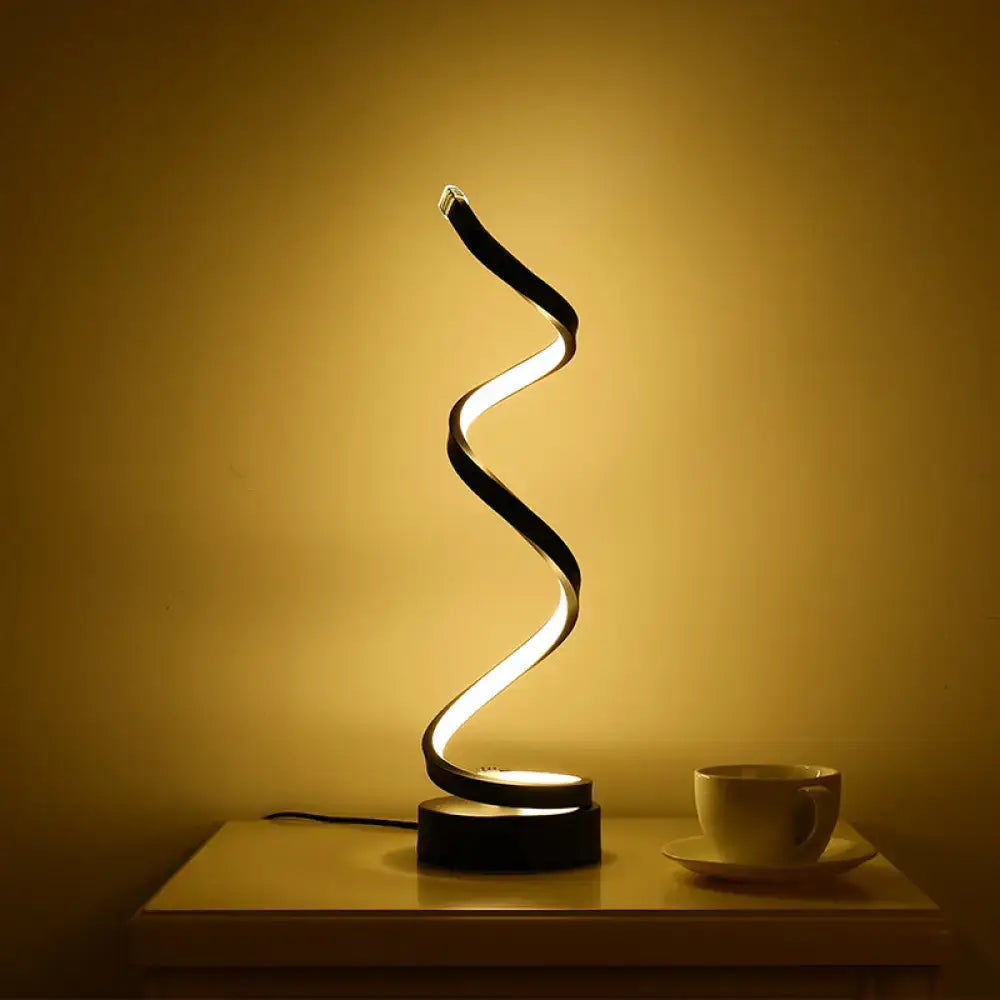 Acrylic Spiral Lamp by Decorbites; spiral acrylic LED lamp with warm glow on a base on Tampa Home & Garden Store