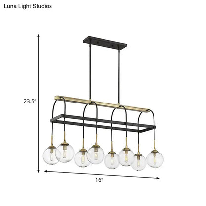 Minimalist arch pendant light black & gold with clear glass bulbs, 8 bulbs, Decorbites on Tampa Home & Garden Store