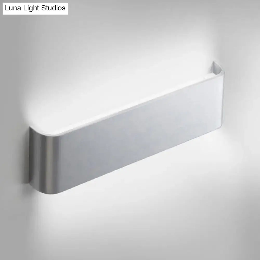 Black Silver Wall Lamp silver metal wall sconce, rectangular bar with glow Decorbites on Tampa Home & Garden Store