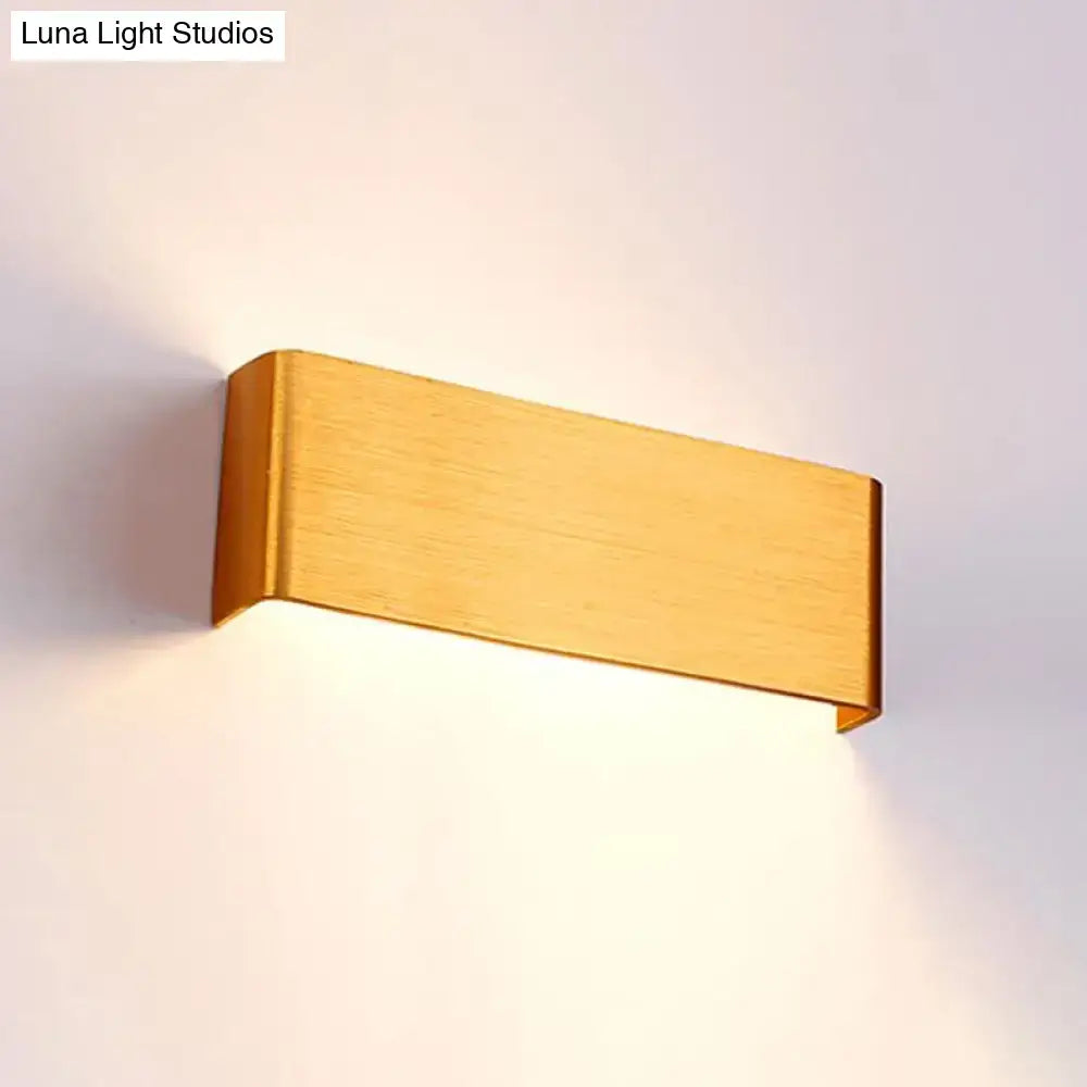 Black Silver Wall Lamp, brushed brass rectangular wall sconce with warm glow on Tampa Home & Garden Store