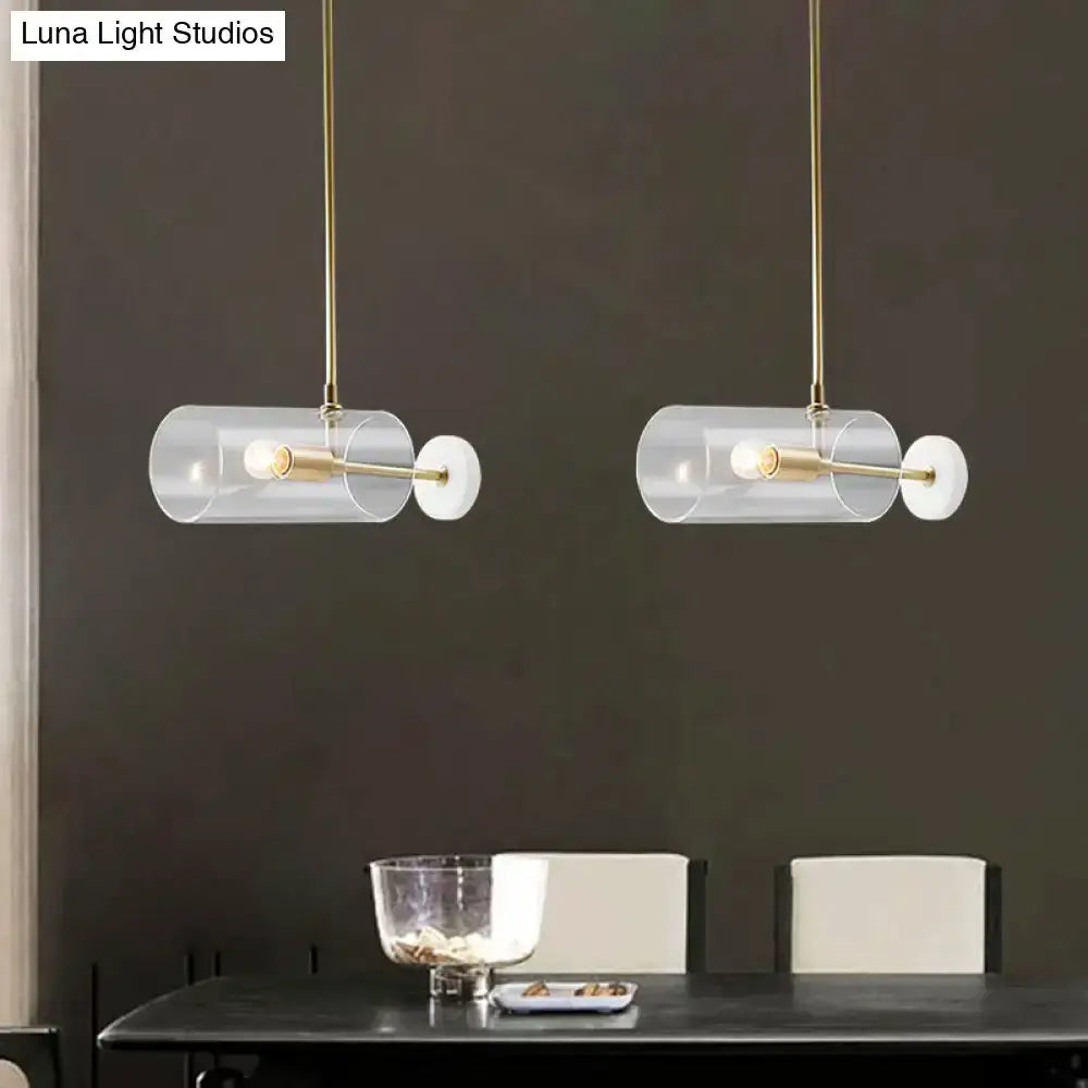 Modern brass pendant lights with clear glass shades for dining pair, E12/E14 compatible Decorbites on Tampa Home & Garden Store