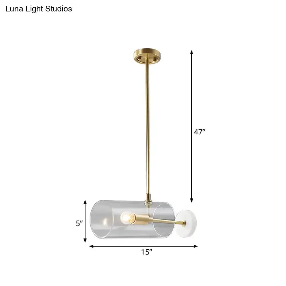 Modern brass pendant light with glass shade, 47in drop, E12/E14, Decorbites on Tampa Home & Garden Store