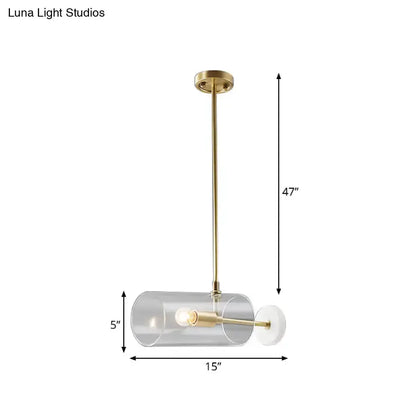 Modern brass pendant light with glass shade, 47in drop, E12/E14, Decorbites on Tampa Home & Garden Store