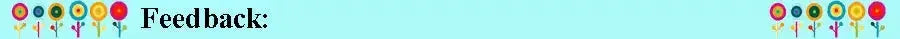 Feedback banner with colorful flower icons on a light blue background Decorbites branding on Tampa Home & Garden Store