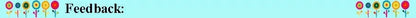 Feedback banner with colorful flower icons on a light blue background Decorbites branding on Tampa Home & Garden Store