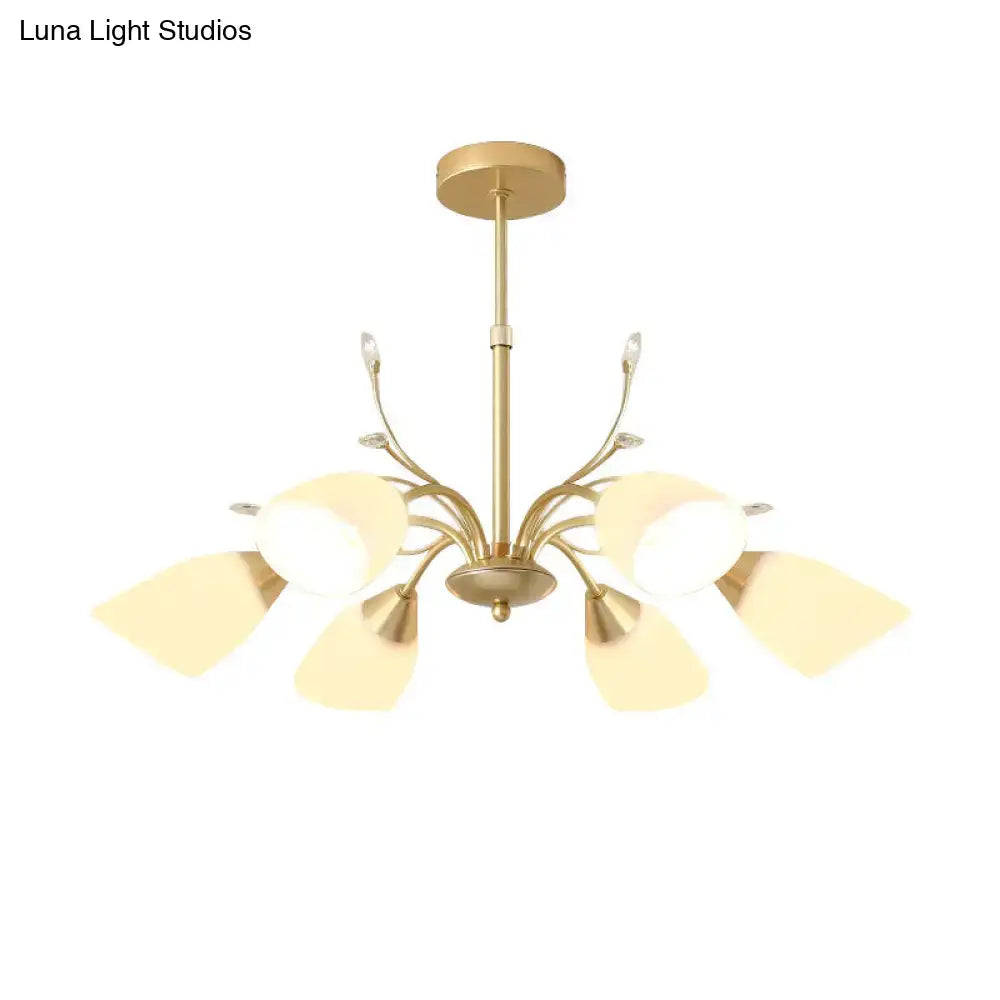 Gold Glass Chandelier five-light brass fixture with glass shades Decorbites on Tampa Home & Garden Store