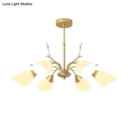 Gold Glass Chandelier five-light brass fixture with glass shades Decorbites on Tampa Home & Garden Store