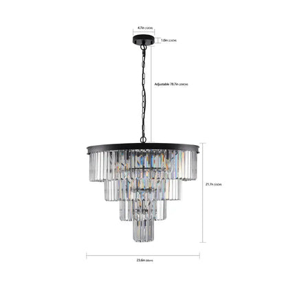 Chandelier Decorbites Modern 4-tier black crystal dining room pendant light on Tampa Home & Garden Store