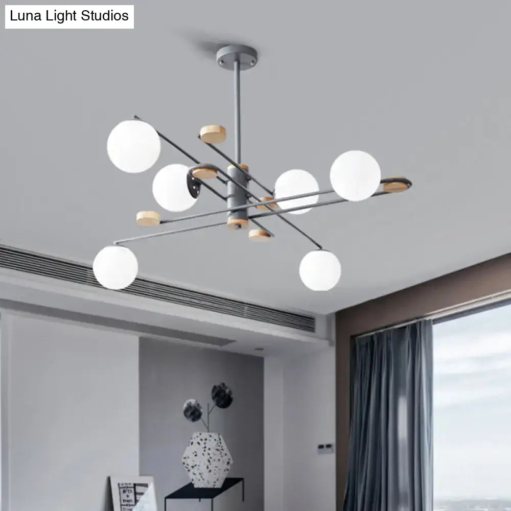 Black frosted glass chandelier six-light two-tier by Decorbites on Tampa Home & Garden Store