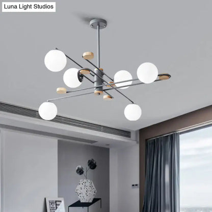 Black frosted glass chandelier six-light two-tier by Decorbites on Tampa Home & Garden Store