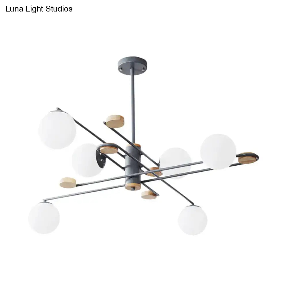 Black Frosted Glass Chandelier Six-Light Two-Tier with metal arms by Decorbites on Tampa Home & Garden Store
