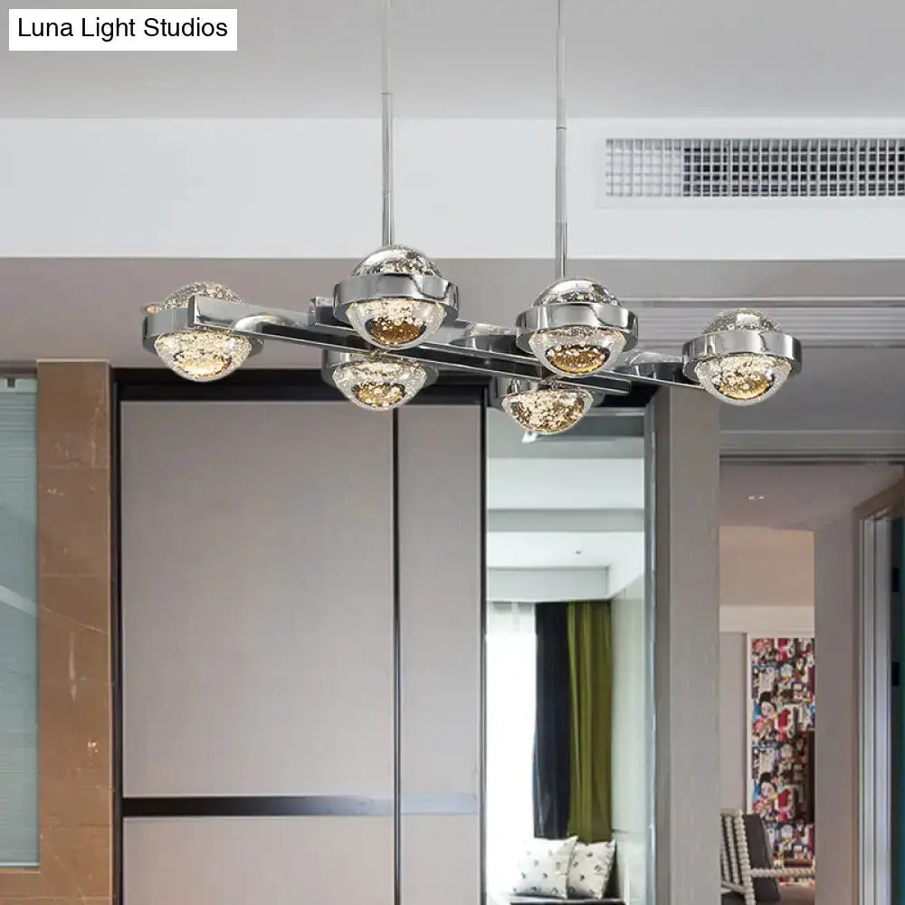 Modern Chrome and Gold Led Island Lamp for Dining