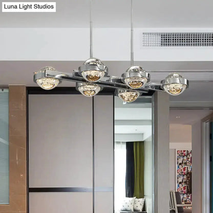 Modern Chrome and Gold Led Island Lamp for Dining