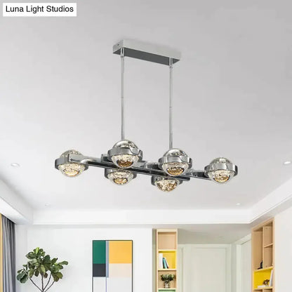 Modern Chrome and Gold Led Island Lamp for Dining