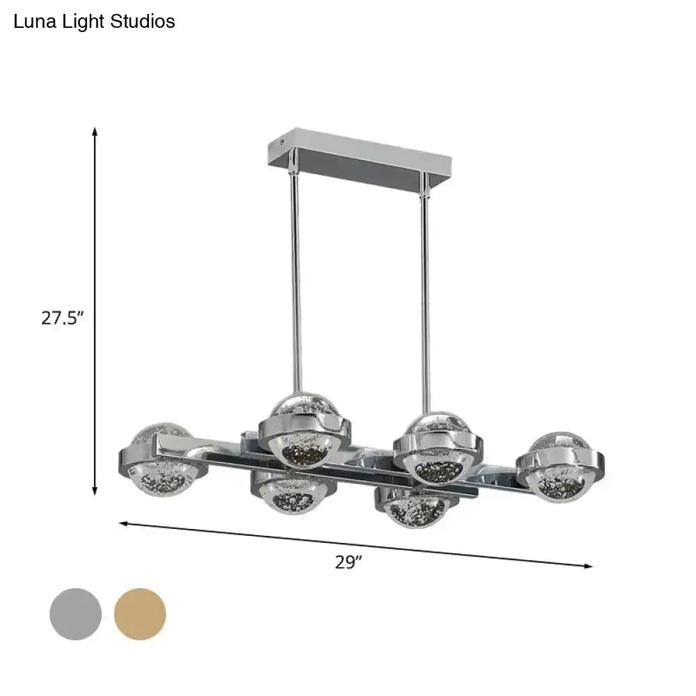 Modern Chrome and Gold Led Island Lamp for Dining