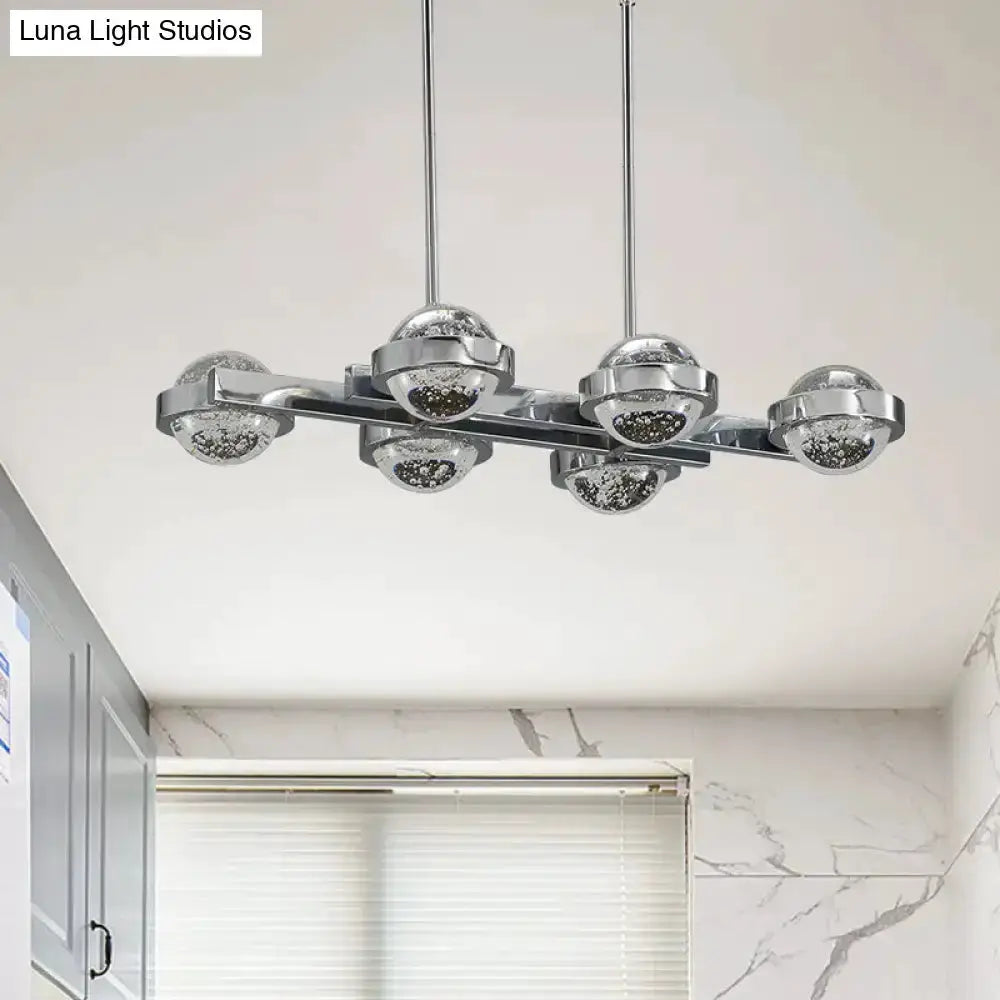 Modern Chrome and Gold Led Island Lamp for Dining