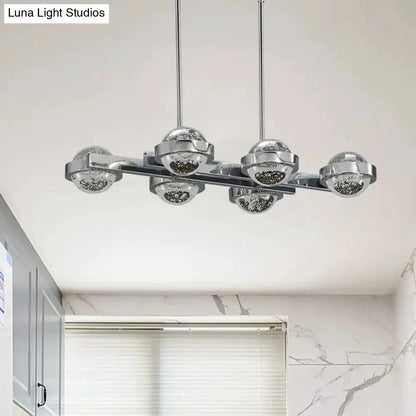 Modern Chrome and Gold Led Island Lamp for Dining