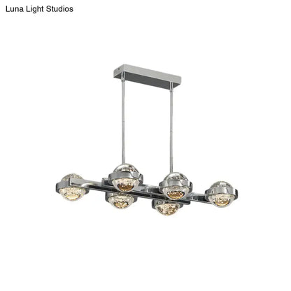 Modern Chrome and Gold Led Island Lamp for Dining