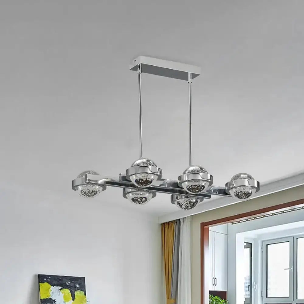 Modern Chrome and Gold Led Island Lamp for Dining
