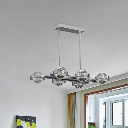 Modern Chrome and Gold Led Island Lamp for Dining