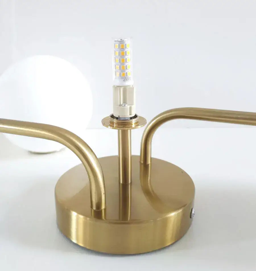 Brass Ball Ceiling Light flush mount with curved arm frame and LED bulb Decorbites on Tampa Home & Garden Store