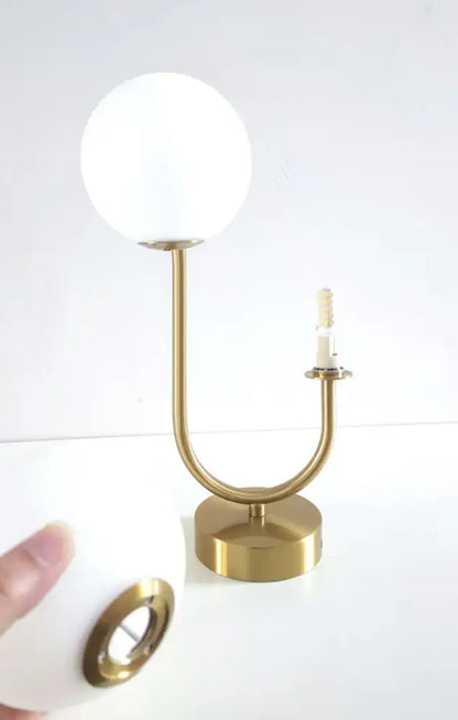 Brass ball ceiling light with white glass globe, Decorbites flush mount for home & garden on Tampa Home & Garden Store