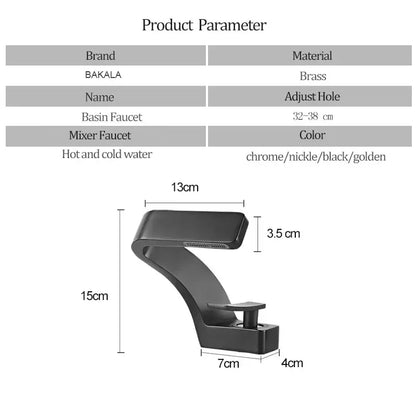 Black Waterfall Sink Faucet for sinks by Decorbites with curved arc and single lever on Tampa Home & Garden Store